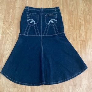 NoFuze Western Cowgirl Boho Flared Denim Skirt Sz 11-12